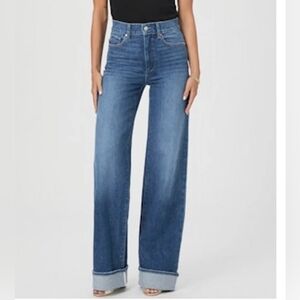 PAIGE Sasha Wide Leg Stefania Distressed Cuff Size 28